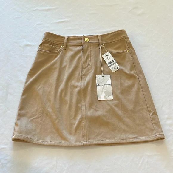 Tommy Bahama Dresses & Skirts - Tommy Bahama faux suede mini skirt tan nude beige size 0‎ NWT new with tags